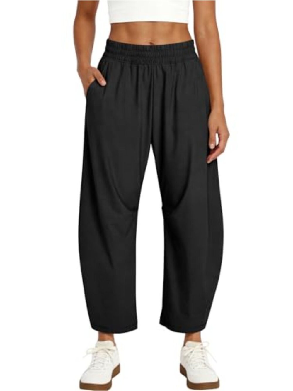 Womens High Waisted Barrel Wide Leg Hiking Pants Quick Dry Athletic Trousers